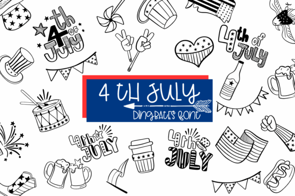 4th July Font: A Sketched Dingbats Collection for Creative Projects
