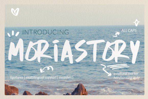 Moria Story Font: A Natural Marker Handwriting Style