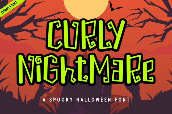 Unleashing the Spooky Charm of Curly Nightmare Demo Font by Kelik 7ntypes